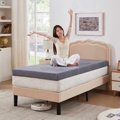 VECELO 2/4" Gel Infused Memory Foam Mattress Topper Twin/Full/Queen/King/California King Size Medium Firm Memory Foam Mattress with Washable Cover