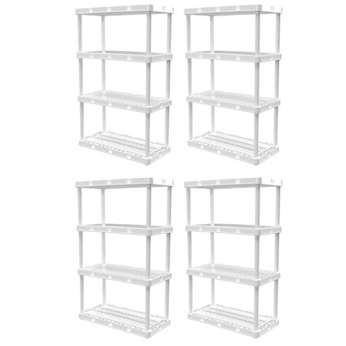 Gracious Living Plastic 3-Tier Utility (24-in W x 12-in D x 33-in H), Black  in the Freestanding Shelving Units department at