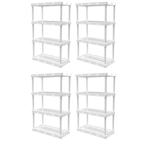 12 in. x 33 in. x 24 in. 3-tier 3 Shelves Resin Freestanding Garage Storage  Shelving Unit, White