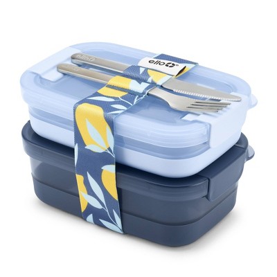 Ello 2pk Plastic Lunch Stack Food Storage Container