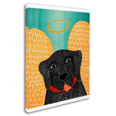 Trademark Fine Art -Stephen Huneck 'Angel Dog Black' Canvas Art