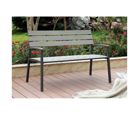 Adonde Transitional Outdoor Bench in Gray - Furniture of America