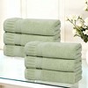 Ribbed Textured Border Zero Twist Cotton Medium Weight Towel Set by Blue Nile Mills - 2 of 4
