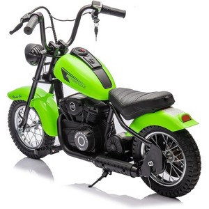 24V Electric Dirt Bike for Kids – 14 MPH Off-Road Motorcycle with Lights, Leather Seat & Safety Handbrake - 1 of 4