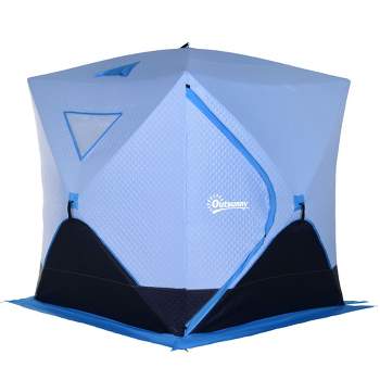 PHOENIX 91309 Fishing umbrella Ø220 cm fishing umbrella tent with cape,  stand and ground pegs, protects from rain wind cold and UV rays, 3 men and