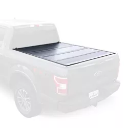 LEER Low Profile Hard Quad Folding Tonneau Truck Bed Hard Cover with 6.6 Inch Bed and Lightweight Panels for 2015 Ford F-150
