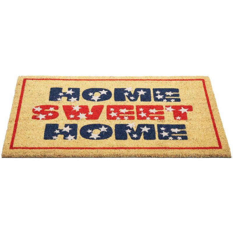Northlight Red and Blue Americana Home Sweet Home Coir Outdoor Doormat 18" x 30", 4 of 7