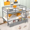 Infans Twin Over Twin Bunk Bed with 2 Storage Drawers Ladder No Box Spring Needed Gray - 4 of 4