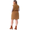 Agnes Orinda Women's Plus Size 2 Piece Corduroy Utility Vest and High Waist Button Front Mini A-Line Skirt Set with Pocket - 3 of 4