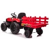 Jojoka 12V Kids Ride-On Tractor with Trailer, Electric Tractor with Dual Motors, LED Lights, USB/MP3, for Ages 3-6 - 4 of 4