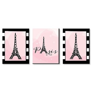 Big Dot of Happiness Paris, Ooh La La - Baby Girl Nursery Wall Art, Kids Room Decor and Eiffel Tower Home Decor - 7.5 x 10 inches - Set of 3 Prints - 1 of 4