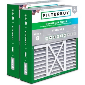 Filterbuy 20x22x5 Air Filter (2-Pack), Pleated MERV 8 Dust Defense Replacement HVAC AC Furnace Filters for Amana, Goodman, Nordyne, & Five Seasons - 1 of 4