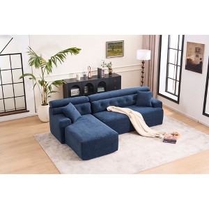 104.7'' Chenille L-Shaped Modular Sectional Sofa with High-Density Sponge, No-Assembly Couch - 1 of 4