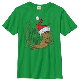 Boy's Marvel Christmas Guardians of the Galaxy Groot Cartoon T-Shirt - 1 of 3
