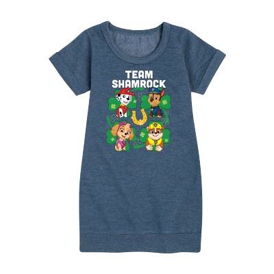 - Paw Patrol - Team Shamrock Graphic Short Sleeve Fleece Dress