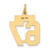 Black Bow Jewelry 14k Yellow Gold, Jersey Collection, Small Number 67 Pendant - 3 of 4
