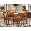 HomeStock 7-Piece Oval Saddle Brown Finish Solid Wood Top Dining Table with 6-Chairs - 2 of 4