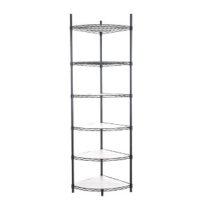 NicBex 6 Tier Corner Wire Storage Shelves,Adjustable Metal Heavy Duty Free Standing Corner Storage Rack for Bathroom,Living Room - 1 of 4