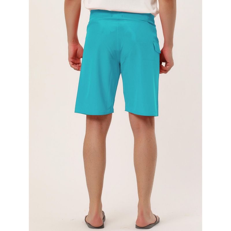 Lars Amadeus Men's Board Shorts Solid Color Elastic Waist Drawstring Beach Swimwear Shorts, 5 of 7