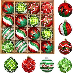 16Pcs 2.36" Christmas Ball Decoration Set, Christmas Tree Ornaments, Suitable for Indoor and Outdoor Christmas Parties and Home Decorations - 1 of 3
