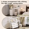 Okak Vintage Vanity Table with Mirror & LED Lights,Storage Dressing Desk with Drawers/Shelves,Adjustable Makeup Table for Small Bedrooms - 4 of 4