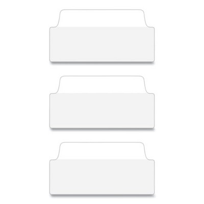 White Plastic-Coated Repositionable Writable Tabs, 3" x 1.5", 24-Pack