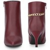 BLISSFUL STEP Gold Chain Pointed Toe Stiletto Heels Ankle Boots for Women - 2 of 4