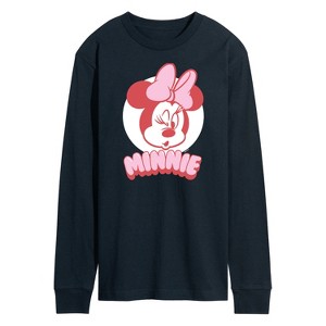 Men's - Disney - Minnie Mouse Wink Face Long Sleeve Graphic T-Shirt - 1 of 4