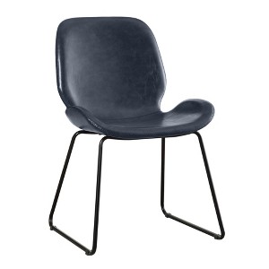 Quincy Contemporary Leatherette Accent Chair Gray - miBasics, Dark Gray