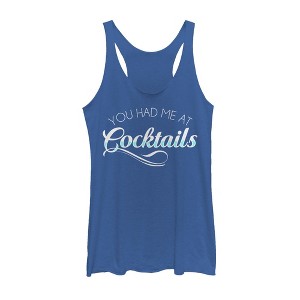 Women's CHIN UP Had Me at Cocktails Racerback Tank Top - 1 of 3