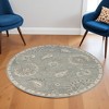 5' Gray Round Wool Hand Tufted Area Rug - 2 of 4