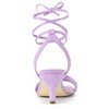 Allegra K Women's Kitten Heel Lace Up Suede Heeled Sandals - 3 of 4