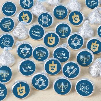 Big Dot of Happiness Happy Hanukkah - Chanukah Holiday Party Small Round Candy Stickers - Party Favor Labels - 324 Count