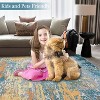 2x6 Washable Area Rug - Soft Modern Low Pile Carpet, Non-Slip Foldable Indoor Rug for Living Room Bedroom Gold blue - 3 of 4