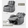 Oversized Recliner Chairs with Heat and Massage, 22"W Manual Chair Recliner with Cup Holder for Living Rooms, Bedrooms and Nurseries - 2 of 4