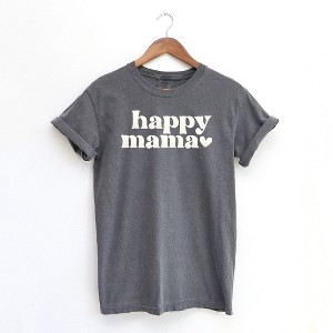 Simply Sage Market Women's Happy Mama Puff Print Short Sleeve Garment Dyed Tee - 1 of 4
