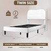 Twin Bed Frames with Headboard Upholstered Bed Frame Soft Boucle Fabric Twin Size bedframes Soft Cloud Marshmallow Shape Upholstered Headboard - 2 of 4