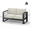 Patio Aluminum Loveseat with Cushions,Modern Outdoor Loveseat Sofa for Garden or Deck,Rust Resistant Armrest Loveseat-Cuddlewood - 4 of 4