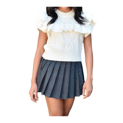 melt the lady back pleats skirt