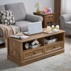 48" Farmhouse Coffee Table for Living Room, Wood Coffee Table with Storage - 2 of 4