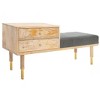 Taft 2 Drawer Cushioned Seated Bench - Natural/Grey - Safavieh - 4 of 4