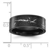 Chisel Stainless Steel Polished Black IP-plated Black and Silver Foil Inlay 8mm Band Ring - 4 of 4