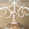 Handcrafted Rustic Pendant Light, Vintage Farmhouse Chandelier, 3-Light Ceiling Fixture, Distressed White & Gold Metal - 3 of 4