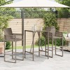 vidaXL Patio Bar Table Gray 27.6"x27.6"x43.3" Poly Rattan - 3 of 4