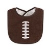 Hudson Baby Cotton Terry Drooler Bibs with Fiber Filling, Football, One Size - 3 of 4