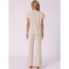 INSPIRE CHIC Women's Knit Matching Sweatsuits Tops and Wide Leg Pants 2 Piece Outfits Sets - 3 of 4