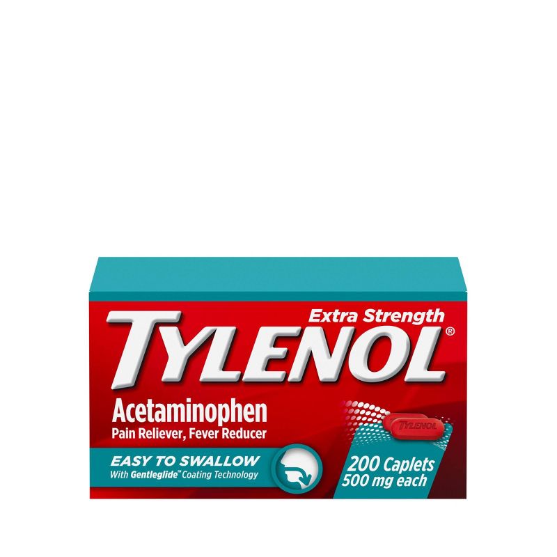 Tylenol Extra Strength Acetaminophen - Easy to Swallow Pain Reliever Caplets - 200 ct, 1 of 10