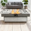 BAOURE 48 x 24 Inch Rectangle Outdoor Firepit Table, 50,000 BTU Propane Fire Pit with Adjustable Height Cement Texture Design - 4 of 4