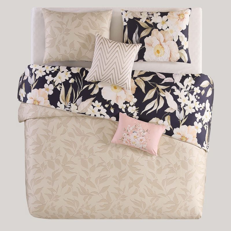 Bebejan Blush Flowers 100% Cotton 5-Piece Reversible Comforter Set, 6 of 10