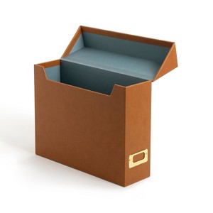 U Brands Flip Top File and Storage Box PU Leather : Target